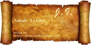 Jakab Izidor névjegykártya